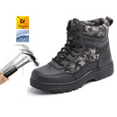 TENGOO Men's Winter Safety Shoes Steel Toe Keep Warm Waterproof Non-Slip Work Shoes Hiking Shoes