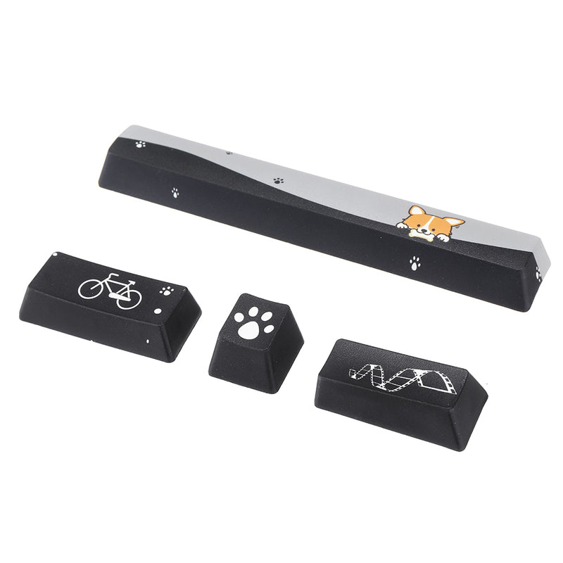 Five-sided Dyesub PBT OEM Profile Yellow Dog Shark Space Bar 6.25u Novelty Keycap + ESC Enter Keycaps