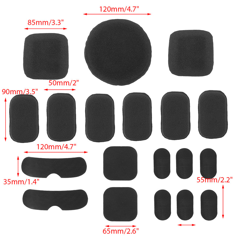 19pcs/set Tactical Helmet Pads Soft And Durable EVA Motorcycle Bike Helmet Replacement Accessories