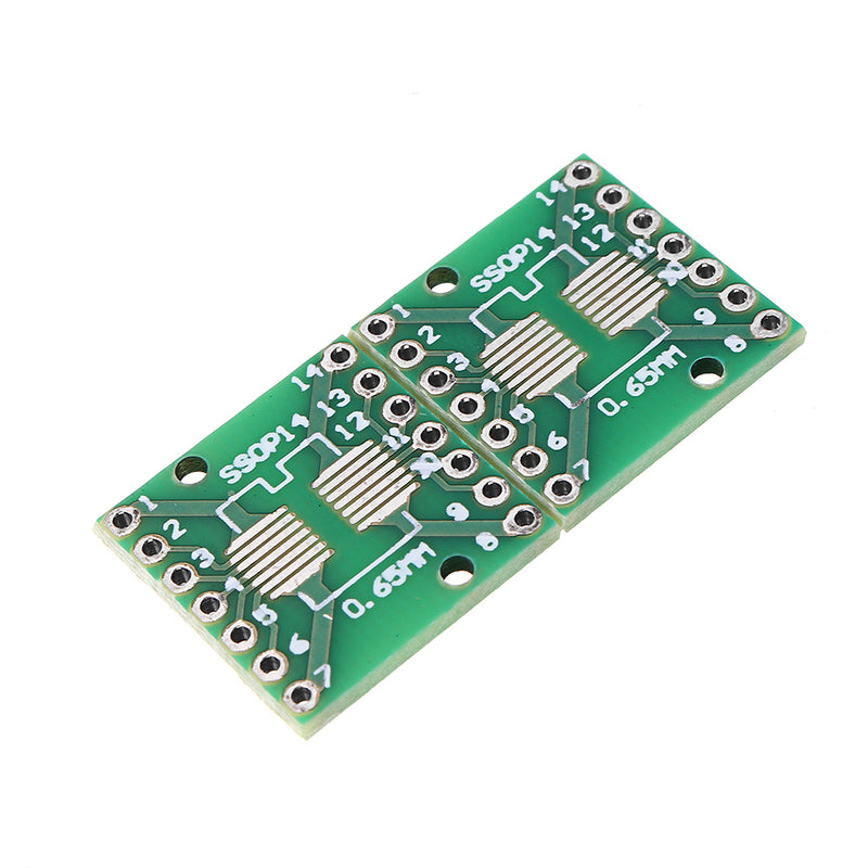 20pcs SOP14 SSOP14 TSSOP14 To DIP14 Pinboard SMD To DIP Adapter 0.65mm/1.27mm To 2.54mm DIP Pin Pitch PCB Board
