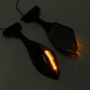 Motorcycle Rearview Mirrors With LED Turn Signal Light For KAWASAKI NINJA 650R 500R 250R 636