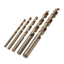 Drillpro 5pcs 4-10mm HSS M35 Cobalt Twist Drill Bit 4/5/6/8/10mm for Metal Stainless Steel Aluminium Copper