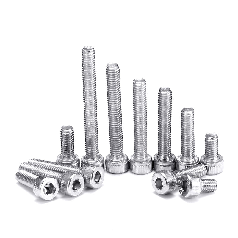 Suleve M4SH4 180Pcs M4 304 Stainless Steel Screw Hex Socket Cap Head 6-35mm Bolt Assortment Kit