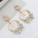 Vintage Flower Exaggerated Ear Drop Women Earrings