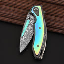 LAOTIE ZA14 205mm Stainless Steel Folding Knife Outdoor Hiking Survival Tools Kit Mini Pocket Knife