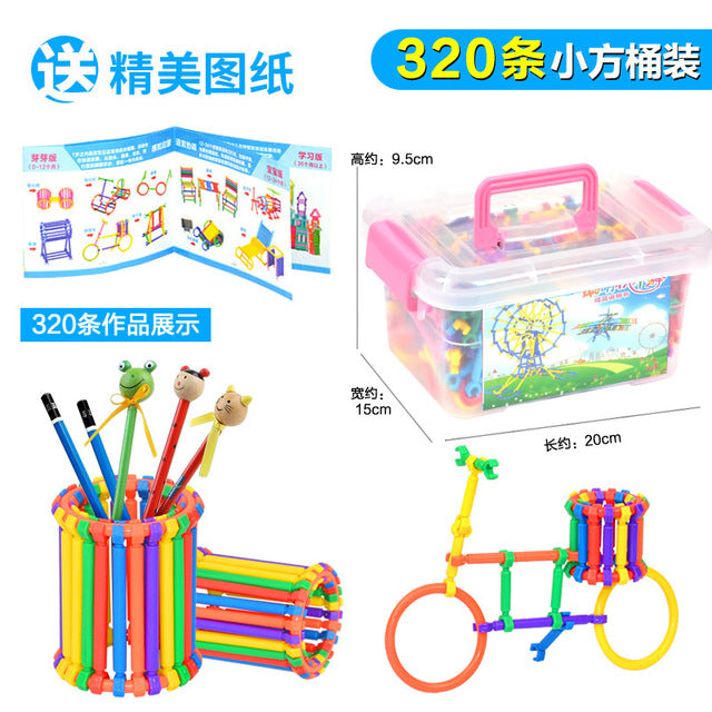 Barrels Of 320 Smart Sticks Magic Wand Spelling Early Education Puzzle Kindergarten Children's Toy Building Blocks Manual