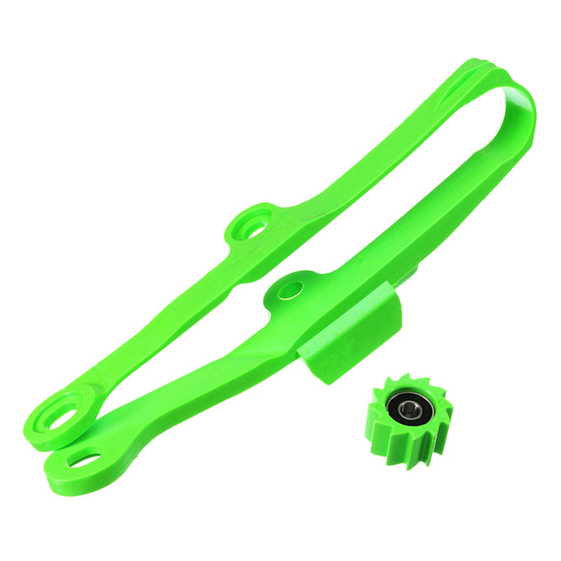 Green Chain Slider With Lower Roller For Kawasaki KX250F 06-16 KX450F 06-15