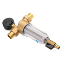 TMOK Water Pre Filter System 3/4" & 1" Brass Mesh Prefilter Purifier w/ Reducer Adapter & Gauge