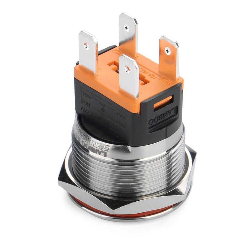 22mm 12V 24V 15A 3000W Metal Latching Switch Angel Halo LED Illuminated Power Switch