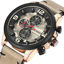 CURREN 8288 Chronograph Calendar Quartz Wrist Watch Leather Strap Waterproof Men Watch