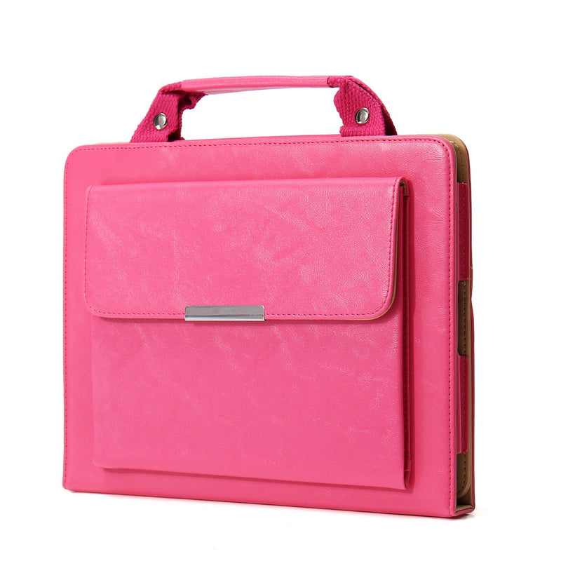 PU Leather Stand Case with Handle & Storage Compartment for iPad 2 3 4 - Perfect for Travel