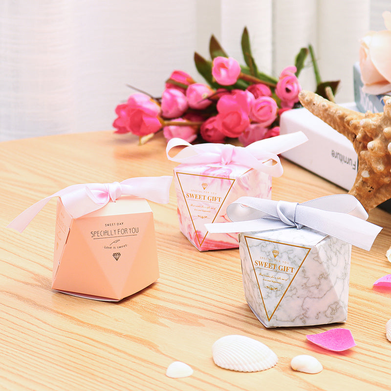 20/50Pcs Creative Pink Candy Boxes Wedding Favors Gifts Box Party Supplies