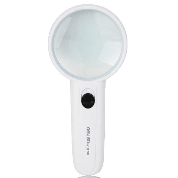 Deli 9098 Magnifier LED Light Diameter 65mm About 3.5 Times Magnifying Glass Wide Field Of View