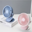 Well Star WT-F15 Portable Clip Fan 360 Degrees Rotation USB Mini Stripe Fan Rechargeable Air Cooling Fan Clip Desktop Fan Dual Use Portable Home Student Office Fan