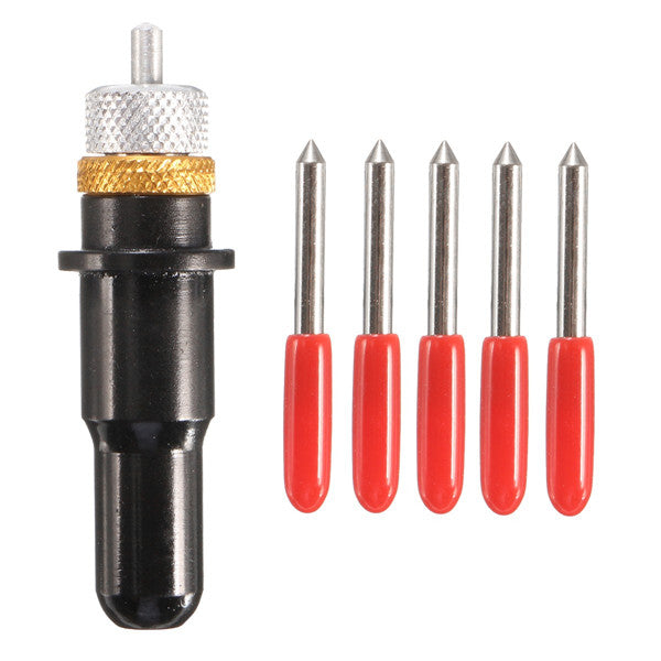 12mm Black Cutting Plotter With 5pcs Blades 30/45/60 Degree for Roland Vinyl Cutter Blade Holder