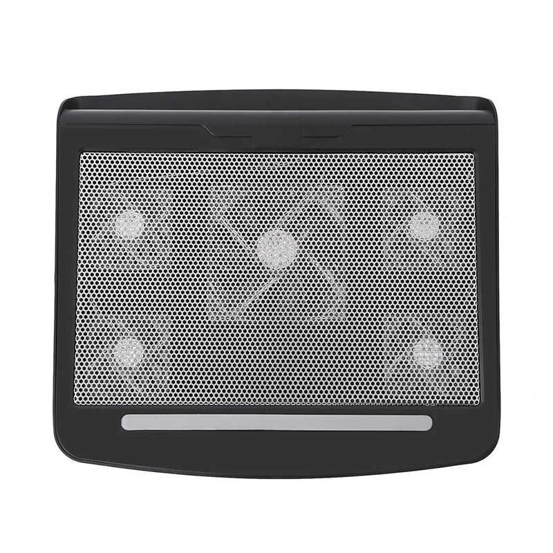 NUOXI T9 Aluminum Mesh & Plastic Portable Lightweight Notebook Laptop Cooling Pad with Aluminum Panel and Five Cooling Fans