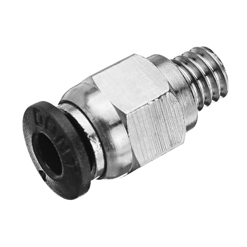 TEVO 5PCS 4.3mm Bore Pneumatic Connectors PC4-M6 Fit 4mm PTFE Tube Connector Coupling Feed Inlet