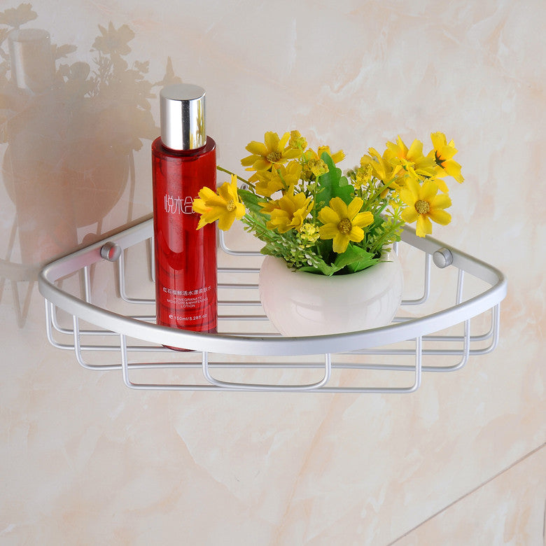 Aluminium Wall Mounted Bathroom Corner Shower Caddies Storage Shelf Rack Holder