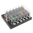 32V 12 Way Terminals Circuit Car Boat ATC ATO Breaker Fuse Box Block Holder