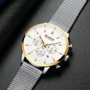CURREN 8340 Chronograph Calendar Men Wristwatch Mesh Steel Band Quartz Watch