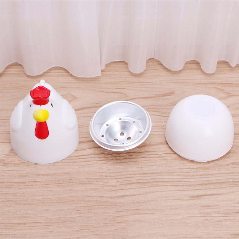 Home Chicken Shaped Microwave 1 Egg Boiler Steamer Cooker Kitchen Cooking Gadget Appliance