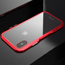 Luphie Magnetic Adsorption Metal+Tempered Glass Protective Case For iPhone X Clear Scratch Resistant