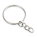 50pcs Bulk Split Metal Key Rings Keyring Blanks With Link Chains For DIY Craft