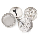 MOHOO Grinder Crusher 4-piece Pollen Scrapers Grinder with Hand Muller Shredder for Dried Spices, Herbs, Spices, 55mm Scraper Silver