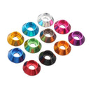 Suleve M5AN2 10Pcs M5 Cup Head Hex Screw Gasket Washer Nuts Aluminum Alloy Multicolor
