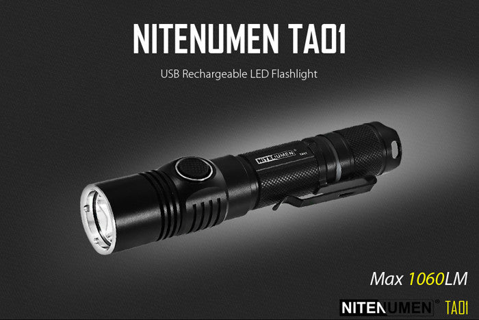 NITENUMEN TA01 XP-L V5 1060LM Rechargeable EDC LED Flashlight 18650