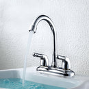 360 Rotation Kitchen Faucet Cold and Hot Water Mixer Tap Double Handle Basin Faucet Double Hole Water Faucet