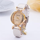 Fashion Moon Pendant Casual Bilateral Drill Oval Women Wristwatch