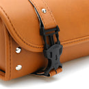 Universal Brown PU Leather Front Rear Motorcycle Tool Bag Luggage Storage Saddlebags