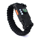 IPRee 8 In 1 Outdoor SOS Survival Bracelet LED Light Compass Whistle Multifunction Tool Kits