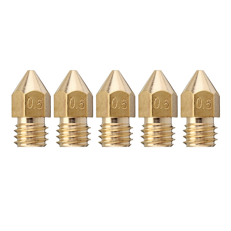 5PCS 1.75mm/0.5mm Copper MK8 Thread Extruder Nozzle For 3D Printer