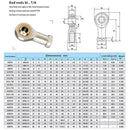M5/M8/M10 Female Rose Joint Right Thread Bronze Liner Performance Rod End