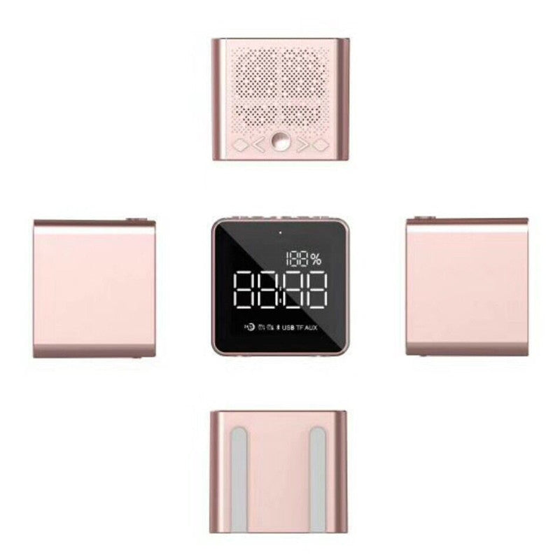 T03 Alarm Clock Wireless bluetooth Speaker Bass Mirror LED FM Radio Waterproof Handsfree With Mic