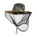 LEO Camo Anti-insect Visor Cap Climbing Fishing Hiking Breathable Wide Brim Anti-mosquito Mesh Face Protection Mask Hat