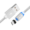 OLAF 2.1A Micro USB Type-C 360 Magnetic Nylon Weave Fast Charging Data Cable for Xiaomi Mi 9 8 HUAWEI Mate 20 Pro P20
