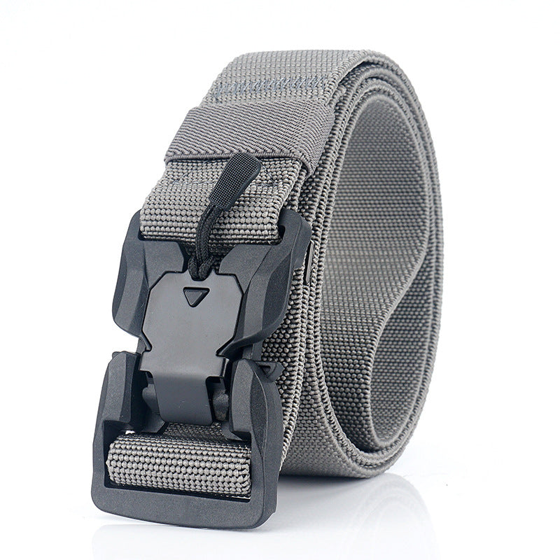 125cm AWMN ES19 Punch Free Magnetic Elastic Buckle Nylon Tactical Belt For Man Women