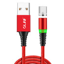 OLAF 3A Micro USB Type-C 360 Magnetic Nylon Weave Fast Charging Data Cable For Xiaomi Mi9 HUAWEI Mate 20 Pro P20 S10 S10+