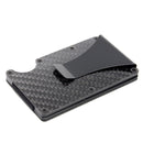 Slim Carbon Fiber Credit Card Holder RFID Blocking Metal Wallet Money Clip Case