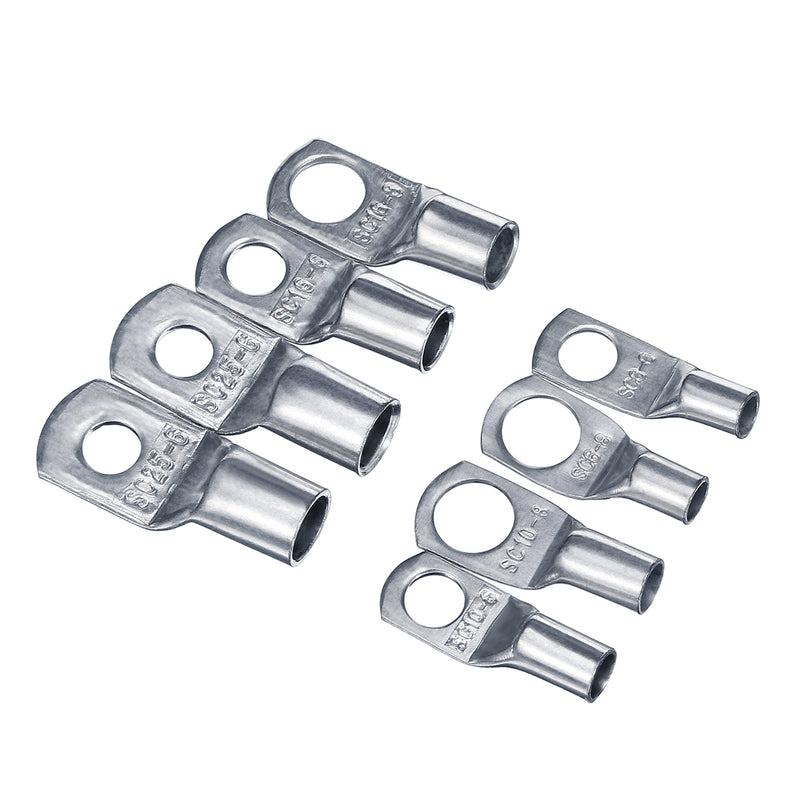 60PCS SC Tinned Copper Lug Ring Wire Connectors Bare Cable Terminals