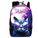IPRee Polyester Cartoon Laptop Backpack Cute Animal Dog Cat Print Schoolbag Rucksack