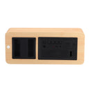 Wooden LED PM2.5 Air Detector Digital Alarm Clock Calendar Temperature Humidity Air Quality Tester