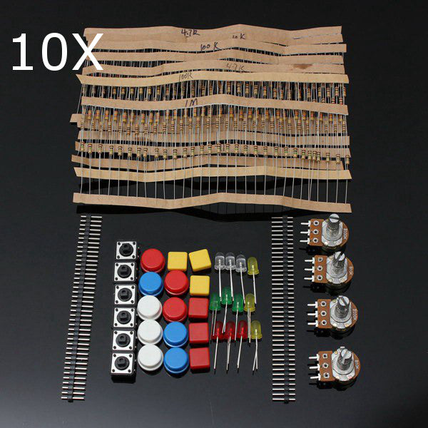 10Pcs Electronic Parts Component Resistor Switch Button Kit