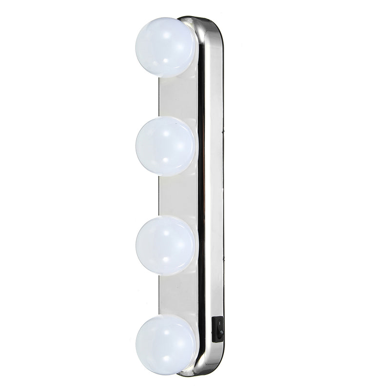 4 Bulbs LED Makeup Mirror Light Portable Suction Cups Batteries Powered Makeup Lamp