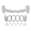 4 Colors Halloween Vampire Canine Denture Kit Hollow Metal Geometric Denture Grillz Teeth Jewelry Set