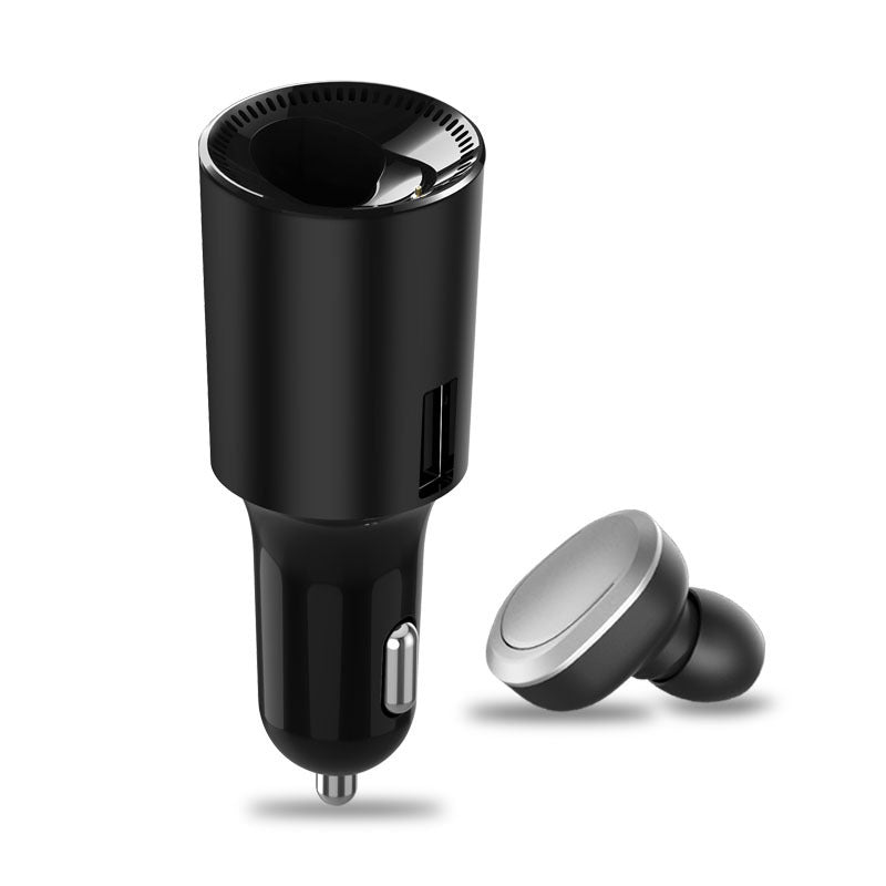2 in 1 Dual USB Car Charger Wireless bluetooth Earphone Stereo Handsfree Car Kit Headset Earpone