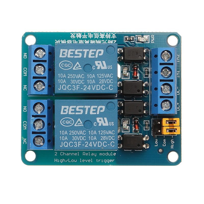 BESTEP 2 Channel 24V Relay Module High And Low Level Trigger For Auduino